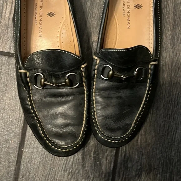 Martin Dingman Old Row Men’s Black Leather Horse Bit Loafer dress shoes - Picture 2 of 4